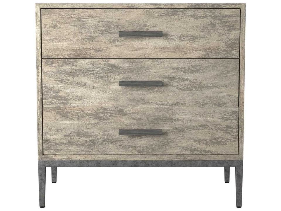 Cameron 30-Inch Three-Drawer Nightstand in Raw Silk Finish