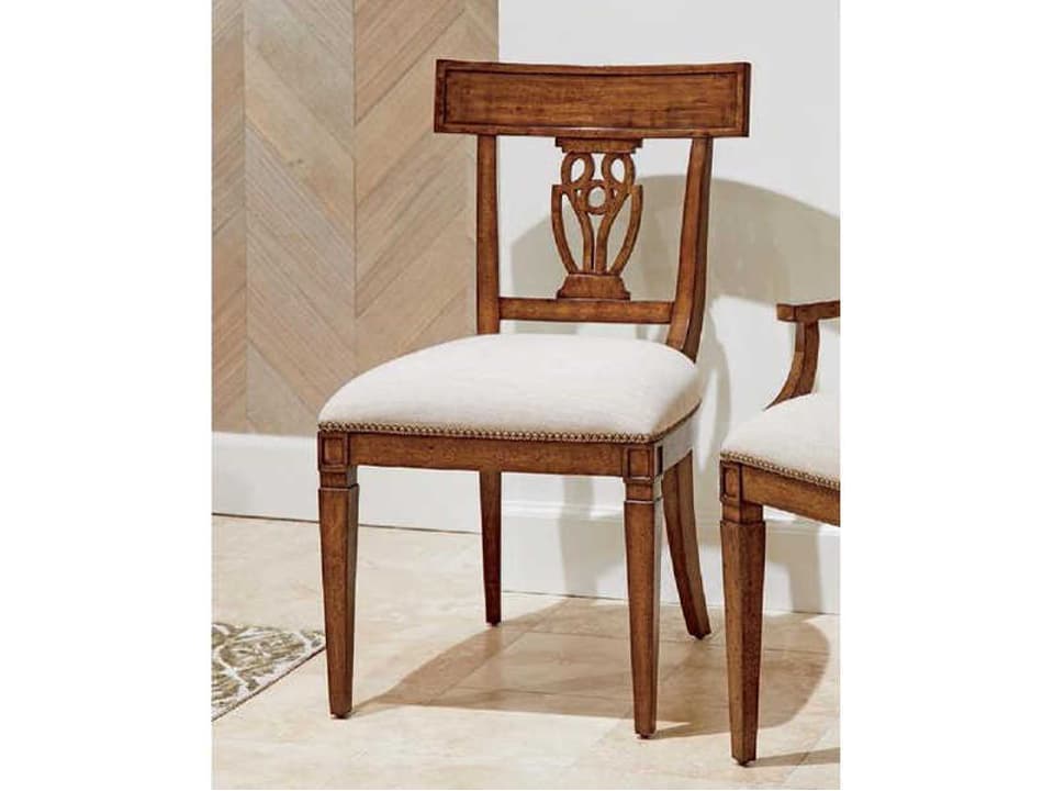 Old Town Wood Back Dining Side Chair in Barrister Finish
