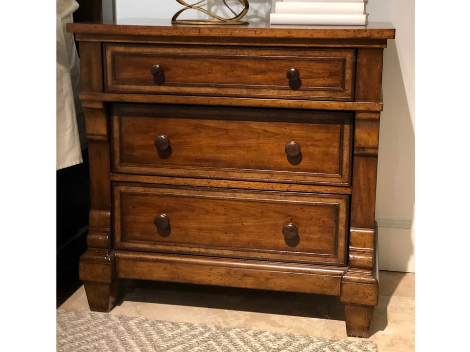 Old Town 30-Inch Three-Drawer Nightstand in Barrister Finish