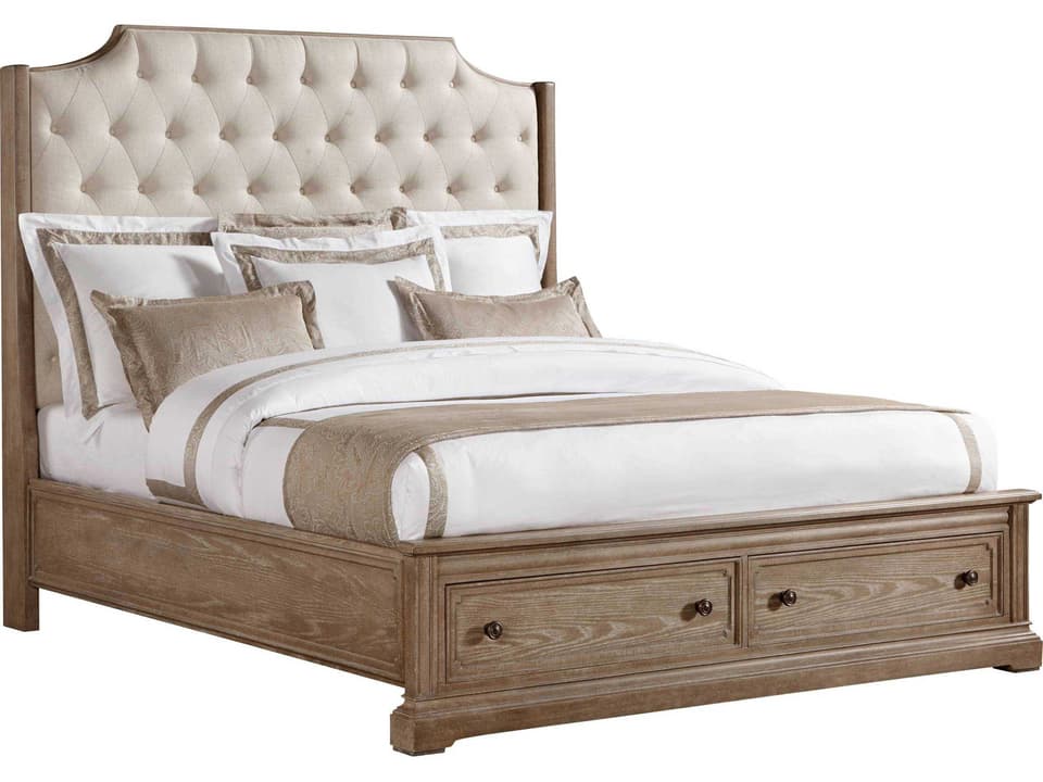 Wethersfield Estate Queen Upholstered Storage Bed in Brimfield Oak