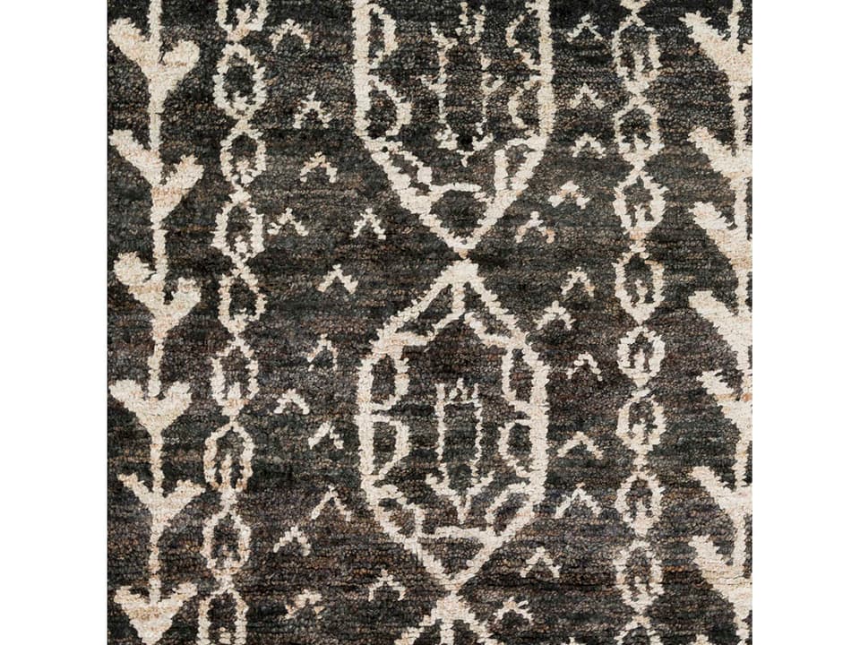 Bjorn Hand Knotted Jute Rug Sample in Black Beige Brown