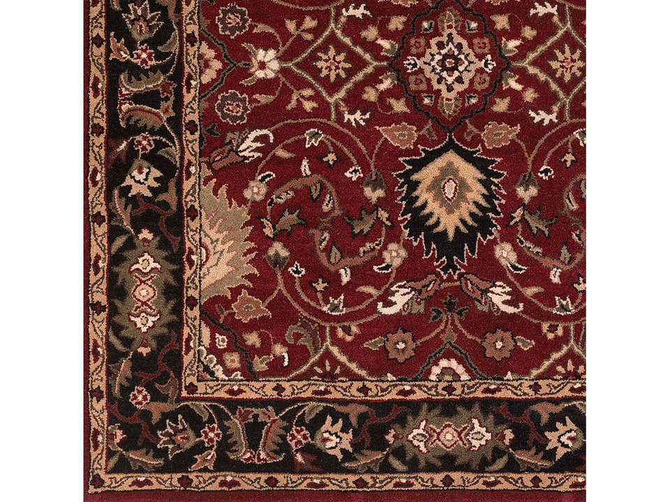 Caesar CAE-1031 Hand-Tufted Wool Area Rug Sample Burgundy Black Khaki Olive Tan