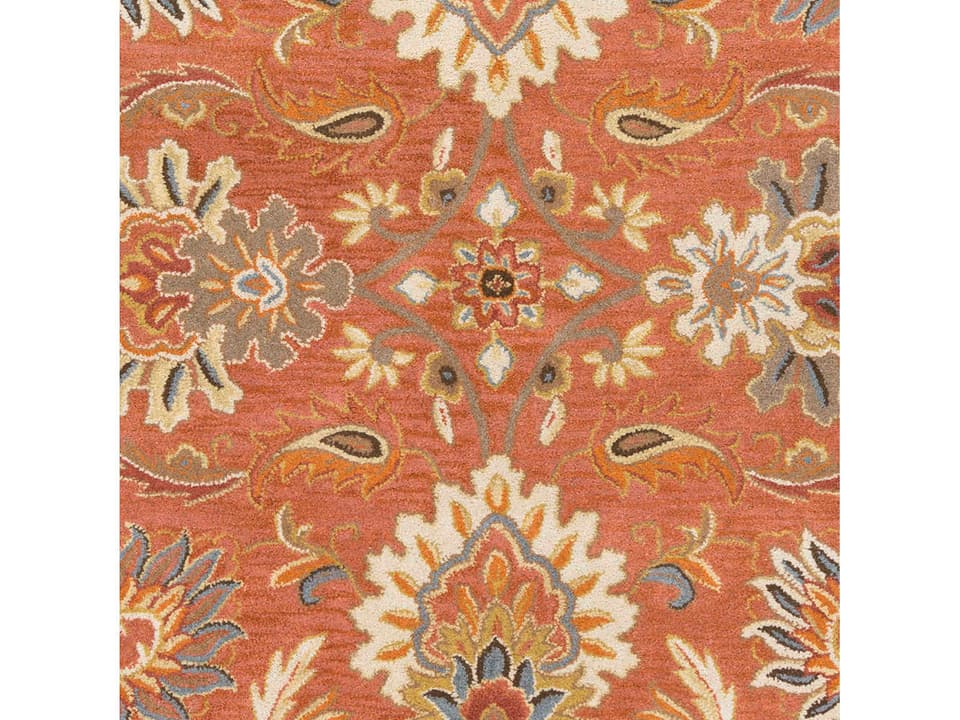 Caesar Floral Area Rug Sample in Terracotta Multi-Color