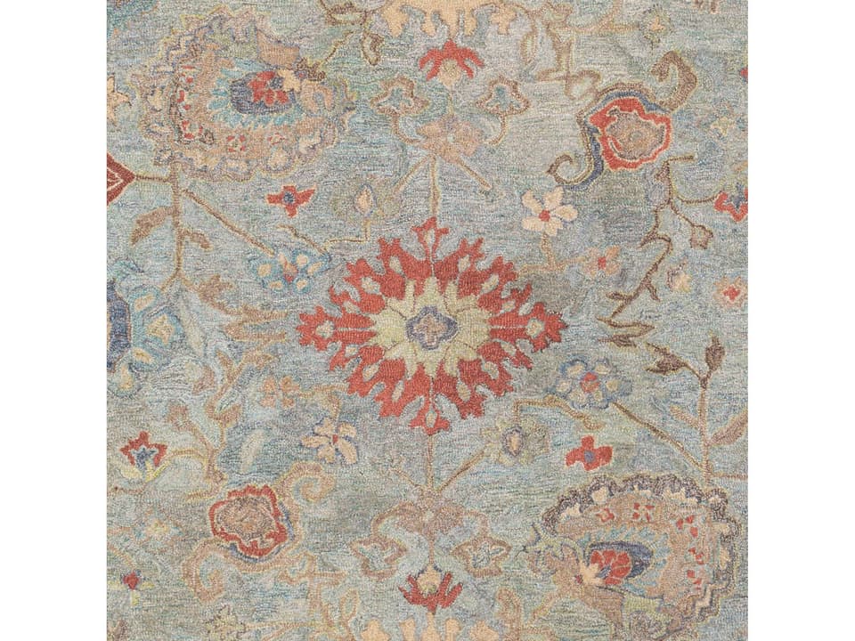 Classic Nouveau Wool Rug Sample Multi-Color Hand Tufted