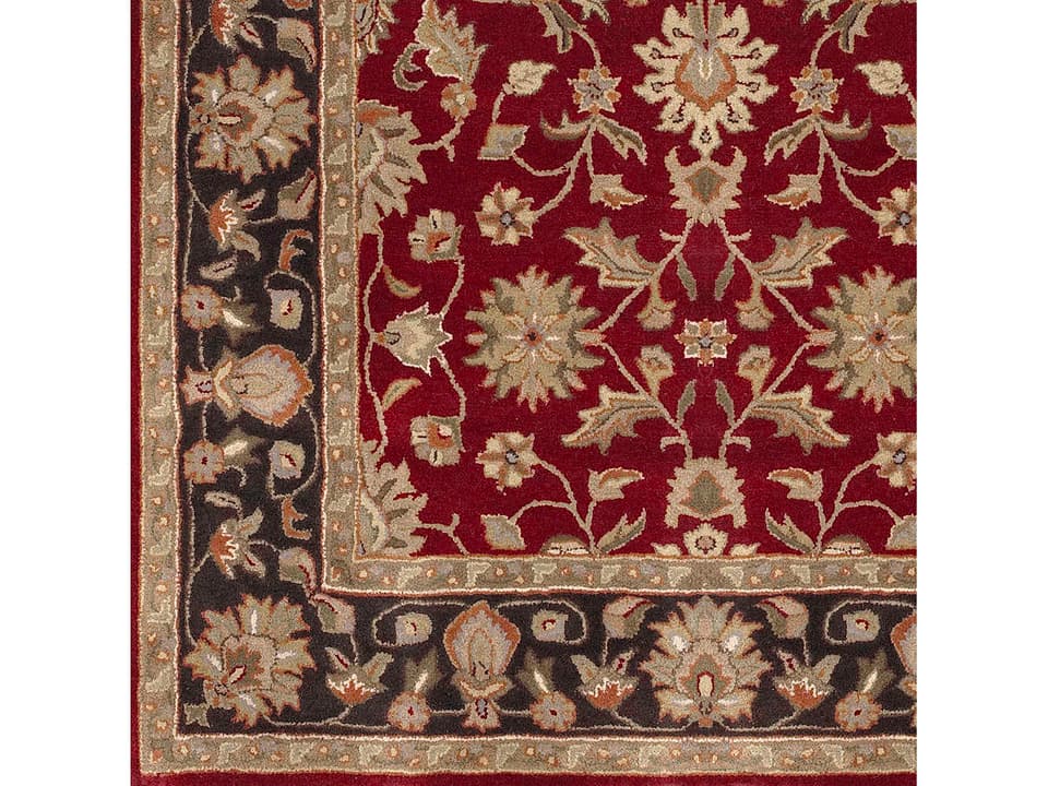 Crowne Floral Hand Tufted Wool Area Rug Sample Garnet Multi