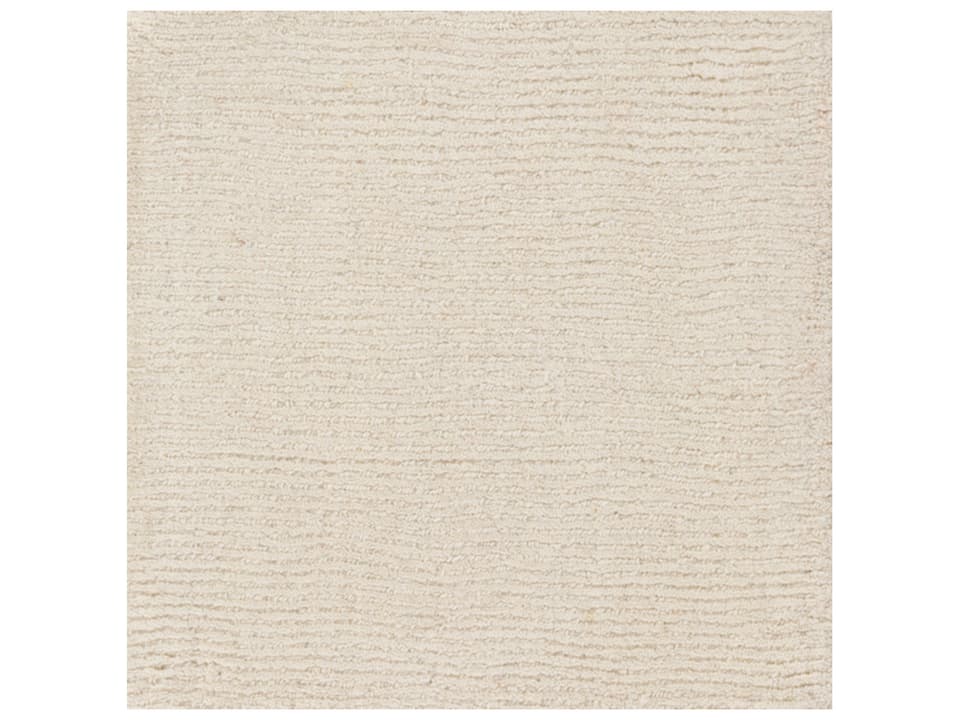 Mystique 18-Inch Square Hand-Loomed Wool Rug Sample in Cream