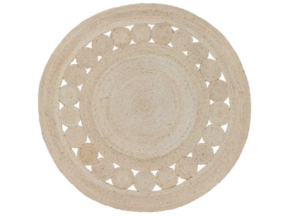Sundaze Hand Woven Jute Area Rug in Bleached Sand