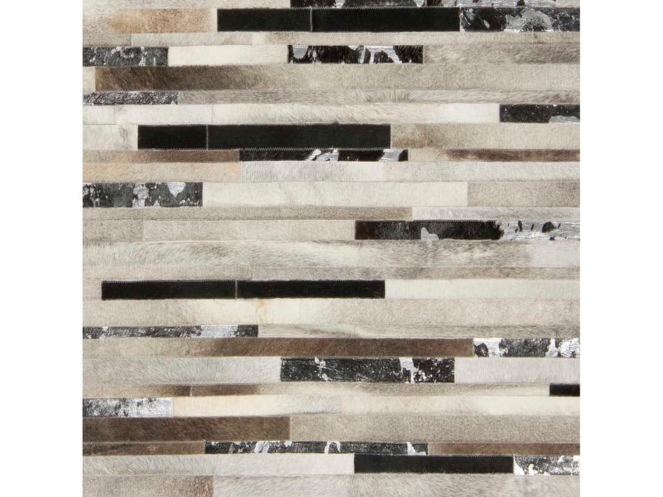 Trail Abstract Hair On Hide Area Rug Sample in Black and Dark Brown