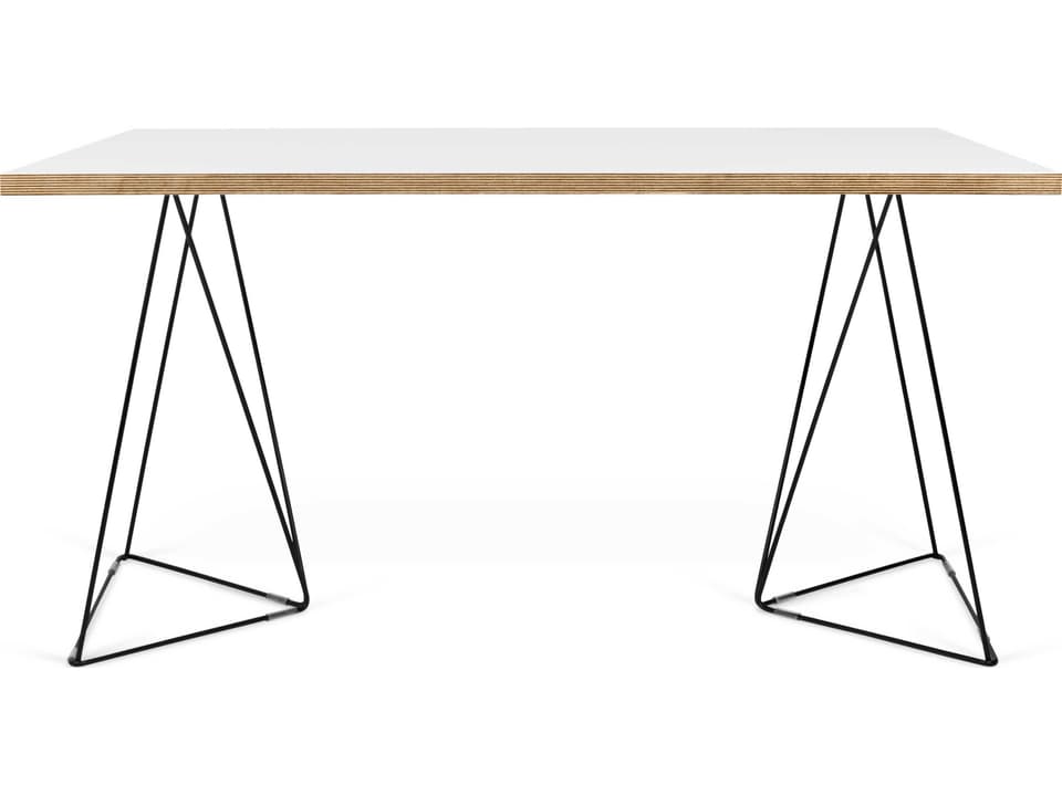 Flow Computer Desk in Black with Steel Legs