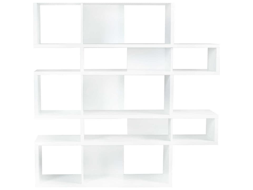 London Pure White Modular Bookcase With Finished Front And Back by Ricardo Marçal