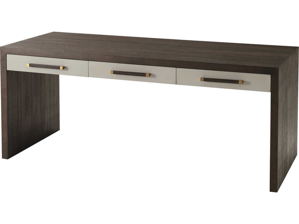 TA Studio No 1 Impressions Writing Table in Cardamon with Brass Accents