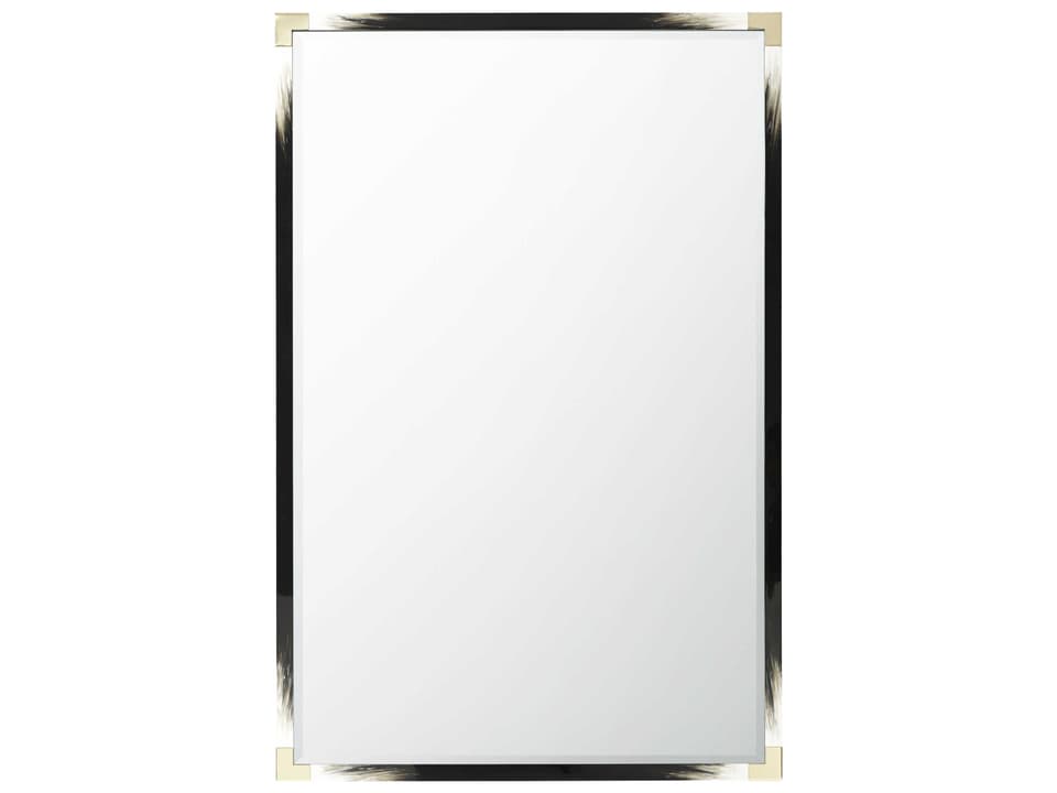 Vanucci Eclectics Large Cutting Edge Mirror Black Lacquered Faux Horn