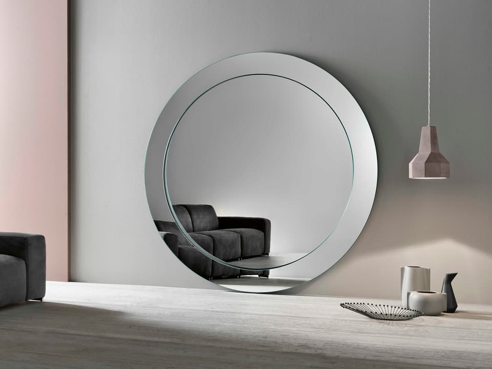 Gerundio 77-Inch Round Glass Floor Mirror by Giovanni Tommaso Garattoni