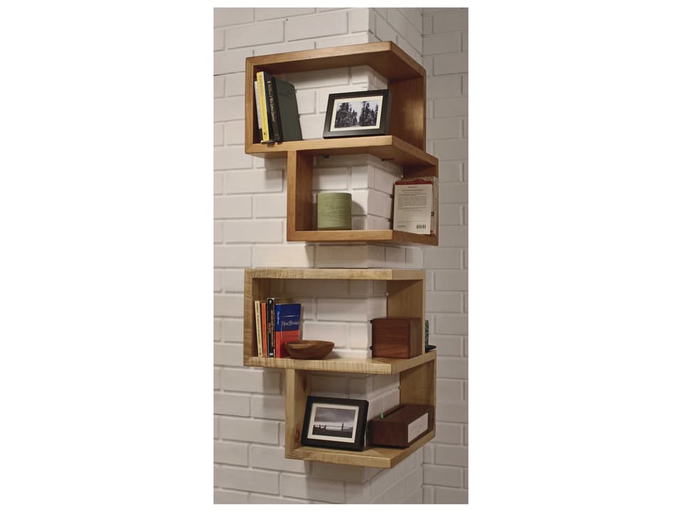 Franklin Corner Wall Shelf in Maple Wood