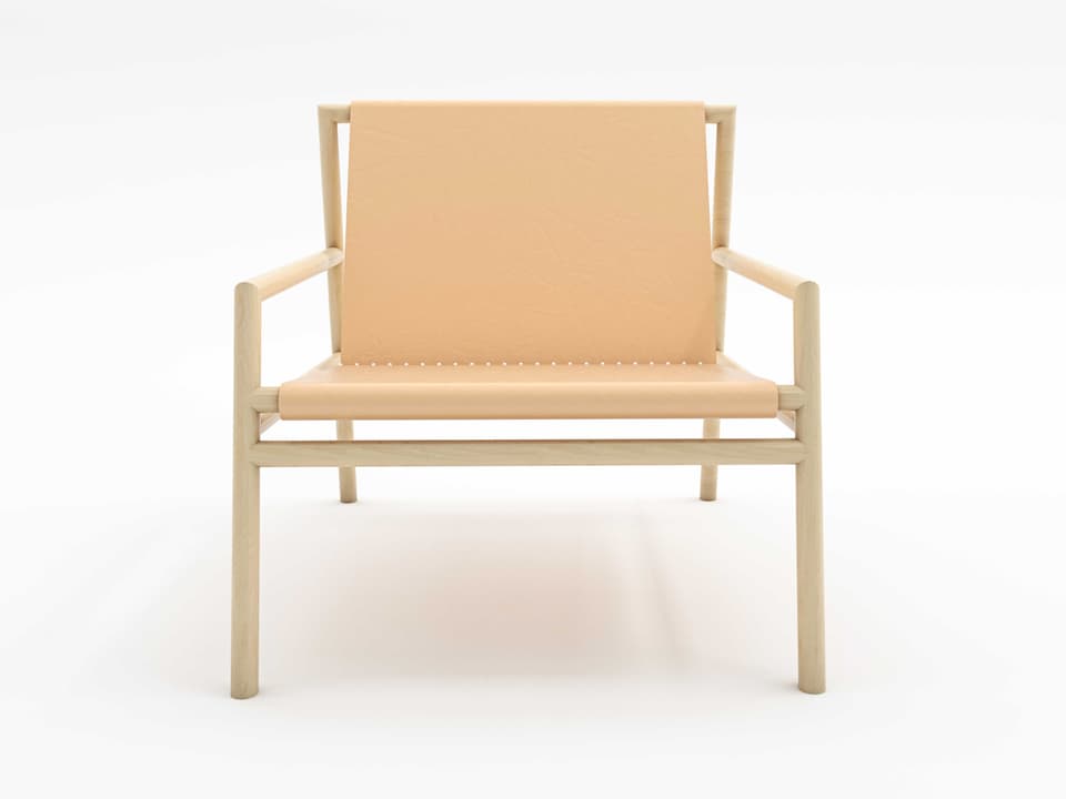 Gallagher Beige Leather Accent Chair