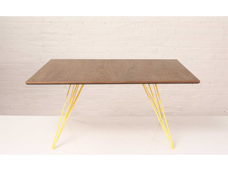 Williams Square Walnut Coffee Table with Hairpin Metal Legs