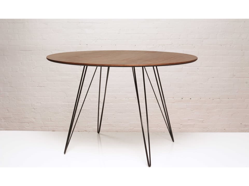 Williams Small Oval Dining Table in Walnut with Steel Base