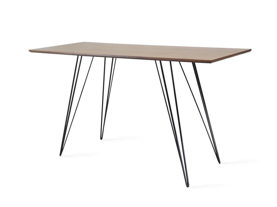 Williams Rectangle Extra Small Dining Table Walnut Top Rose Copper Legs