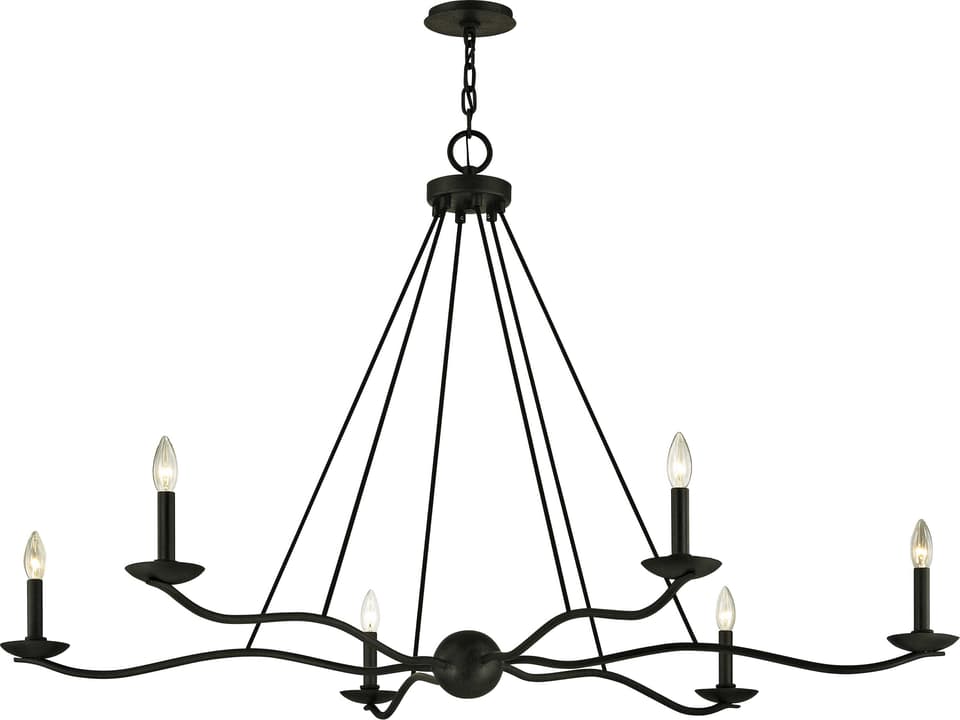 6-Light Sawyer Chandelier in Forged Iron
