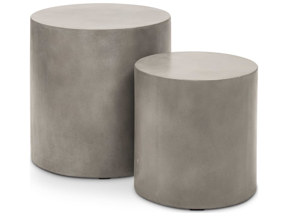 Una Round Concrete End Table