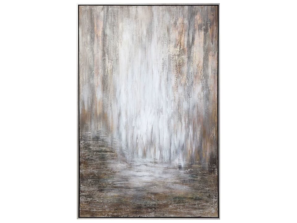 Desert Rain Hand Painted Canvas Wall Art with Antique Silver Frame