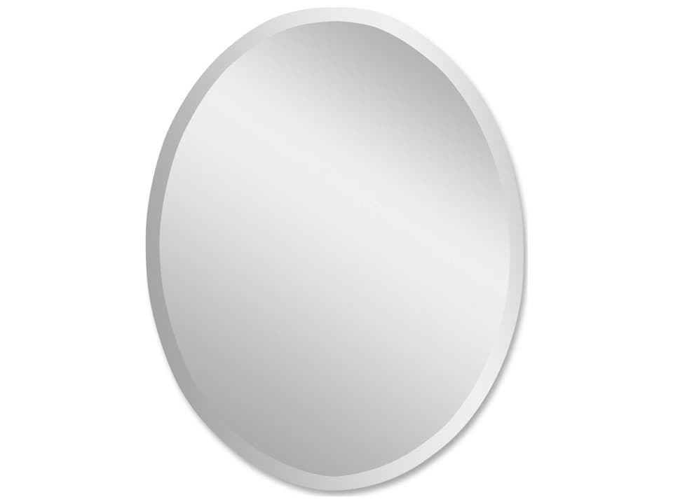 Frameless Oval Wall Mirror with Polished Beveled Edges