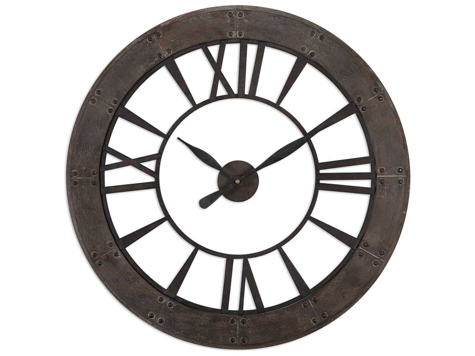 Ronan 40-Inch Wall Clock Rustic Bronze Finish with Quartz Movement