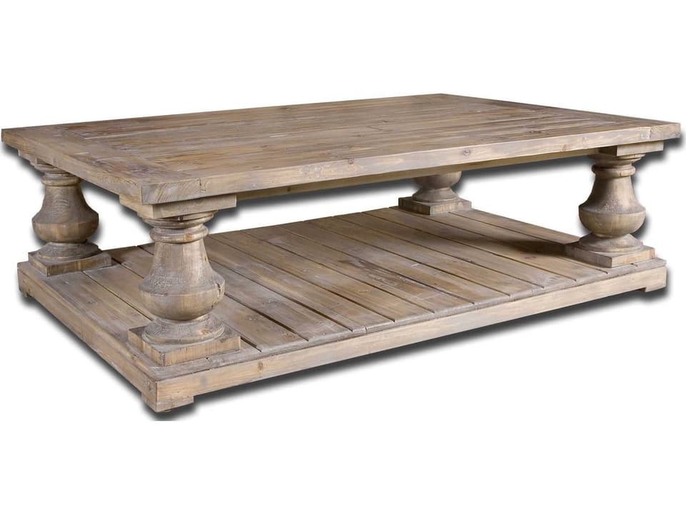 Stratford Rectangle Coffee Table in Stony Gray Wash Salvaged Fir