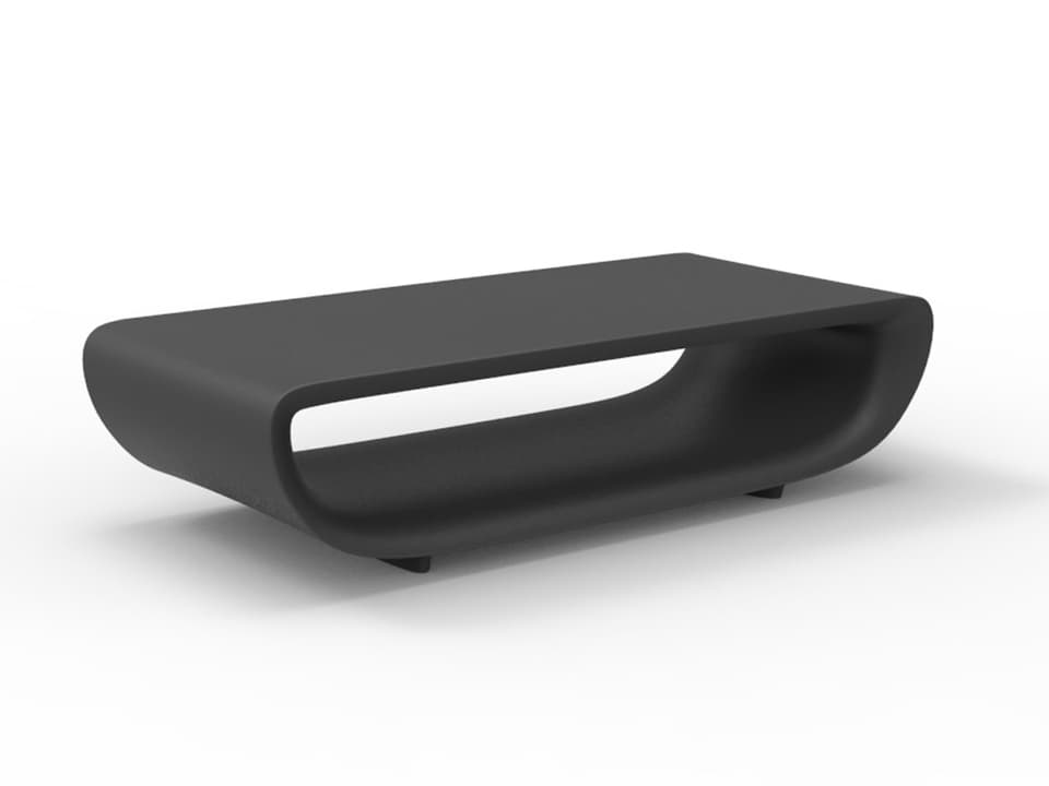 Bum-bum Rectangle Coffee Table in Anthracite Matte Polyethylene by Eugeni Quitllet