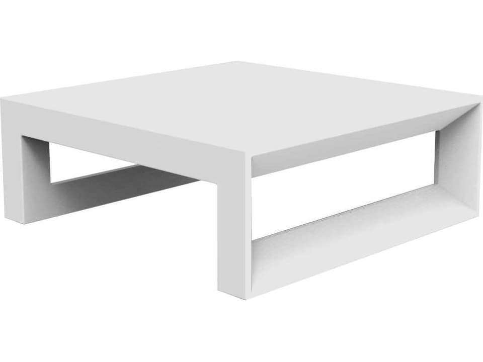 Frame Square Outdoor Coffee Table in Matte White Polyethylene Resin