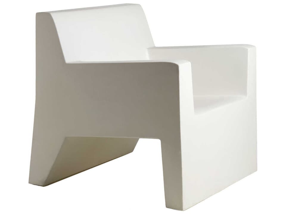 Jut White Accent Chair
