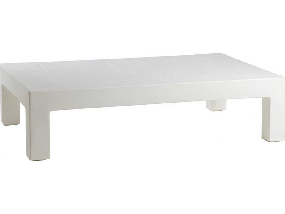 Jut Rectangle Coffee Table in White Matte Polyethylene