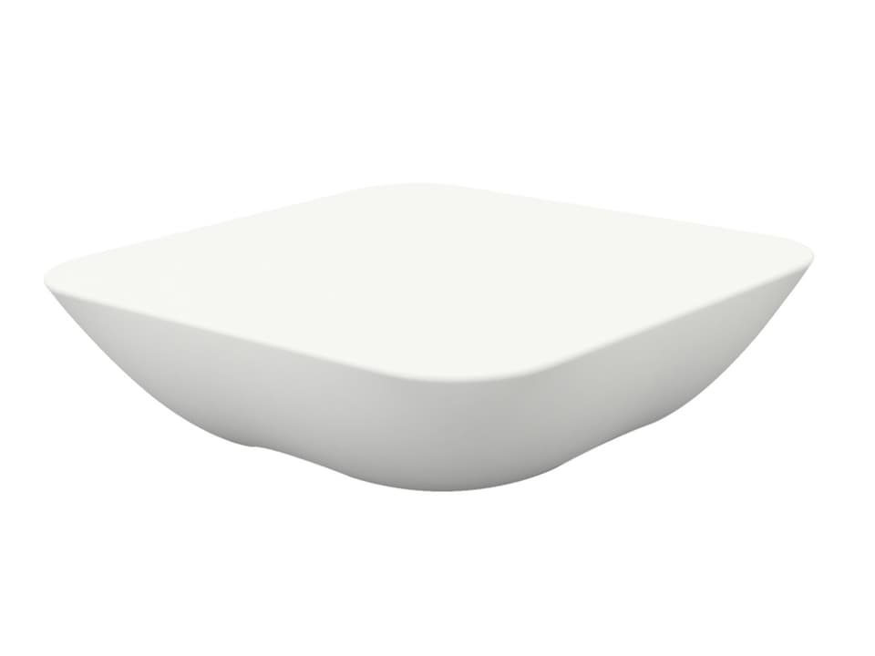 Pillow Square Outdoor Coffee Table in White Matte Polyethylene