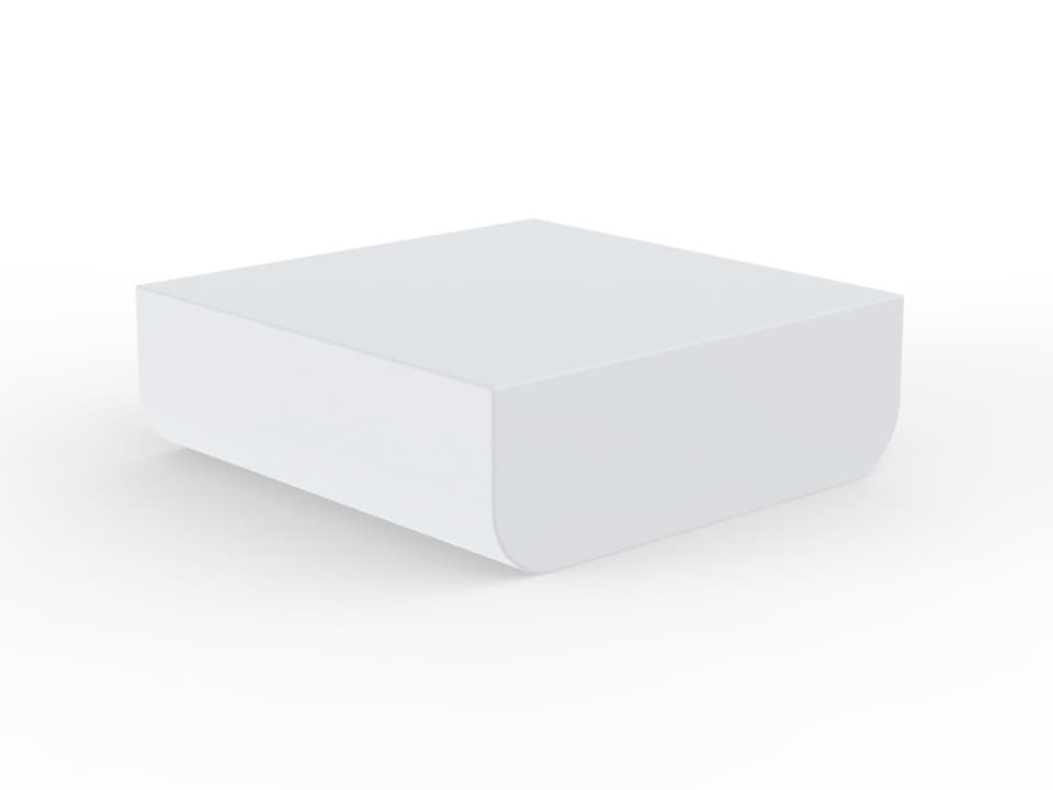 Ulm Square Coffee Table in White Matte Polyethylene by Ramón Esteve