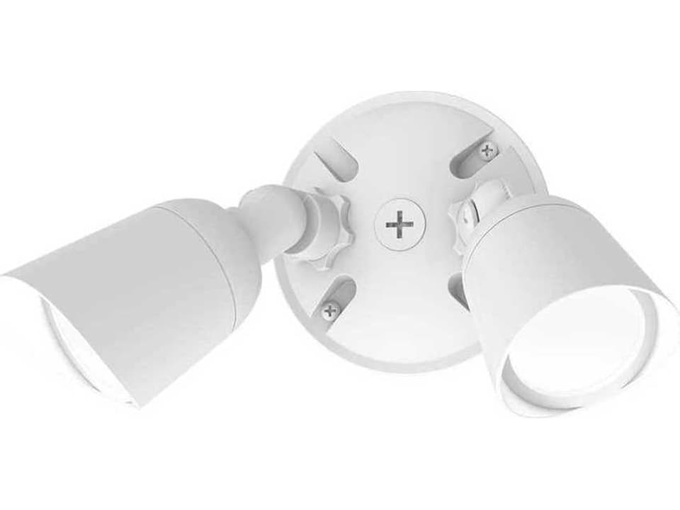 Endurance 2-Light Double Spot LED Outdoor Wall Light in Architectural White