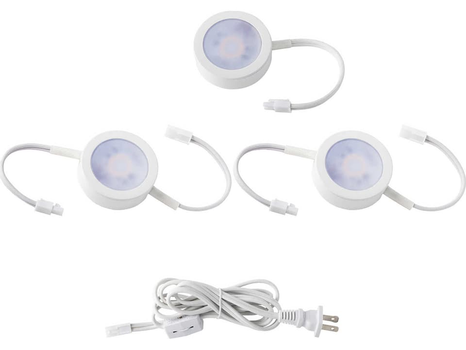 Cct Puck 3-Pack CCT Selectable LED Puck Light Kit in White