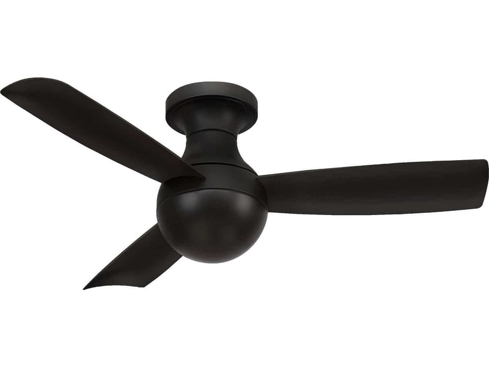 Orb 44-Inch 3-Blade Smart Flush Mount Indoor Outdoor Ceiling Fan in Matte Black