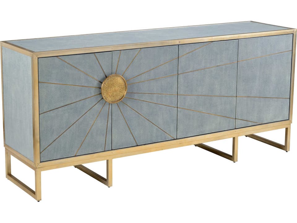 Ray's Edge 72" Solid Wood Gray Gold Sideboard