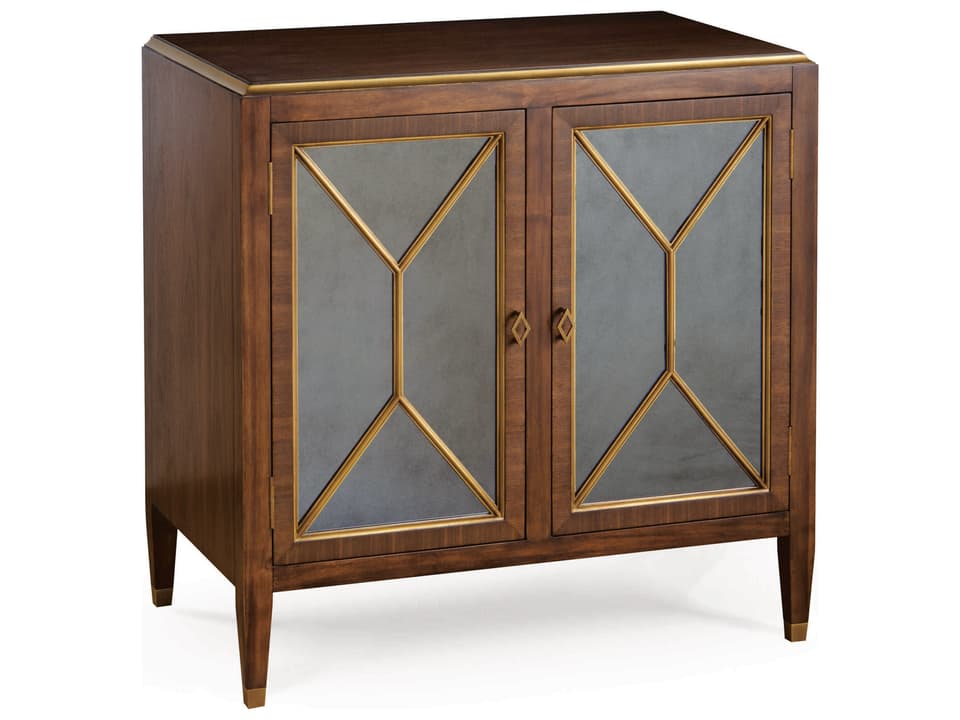 Amanda Two-Door Cabinet with Antique Mirrored Front