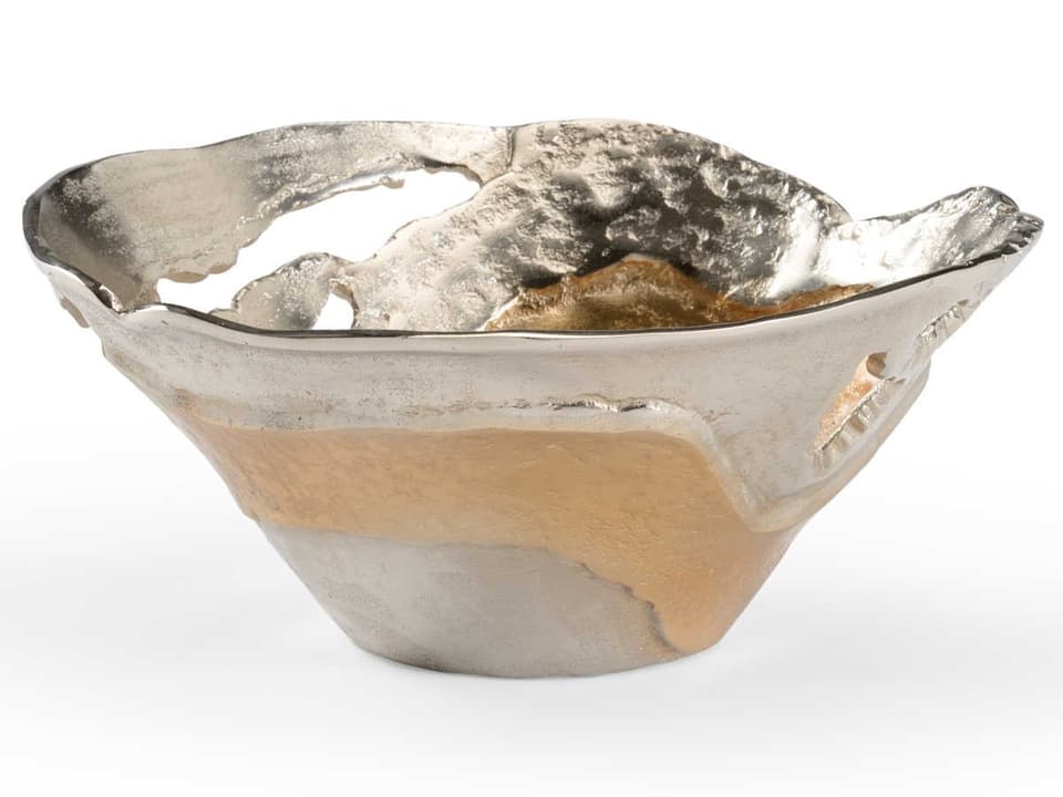 Van Sinderen Small Decorative Bowl in Nickel and Gold Aluminum