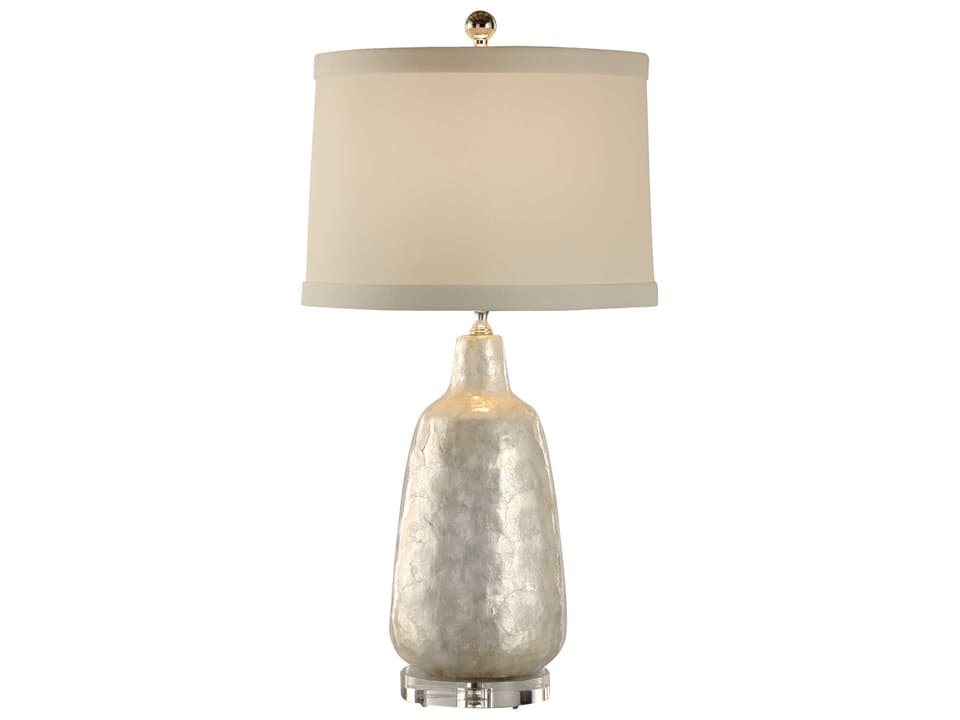 Waterfront Shell Covered Urn Table Lamp with Natural Capiz Finish