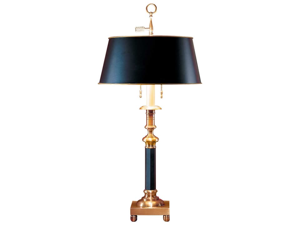 Frederick Cooper Felix 2-Light Table Lamp — Gold Black Brass Base