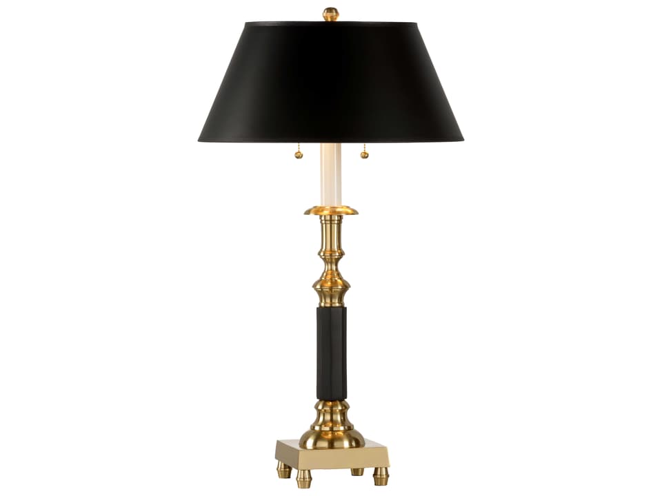 Frederick Cooper Felix 2-Light Table Lamp — Gold Black Brass Base
