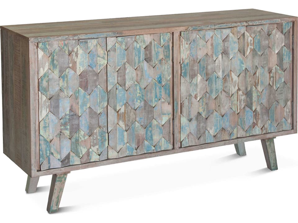 Cordoba Reclaimed Teak Sideboard in Vintage Teal Blue