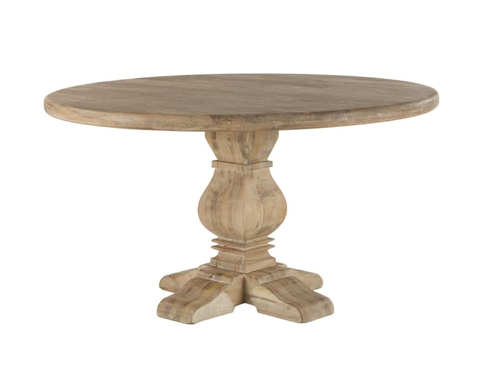 Pengrove 54-Inch Round Dining Table Antique Oak Mango Wood