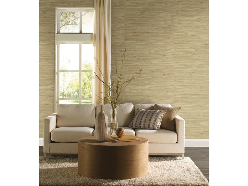 Grasscloth Resource Library Green / Beige River Grass Wallpaper