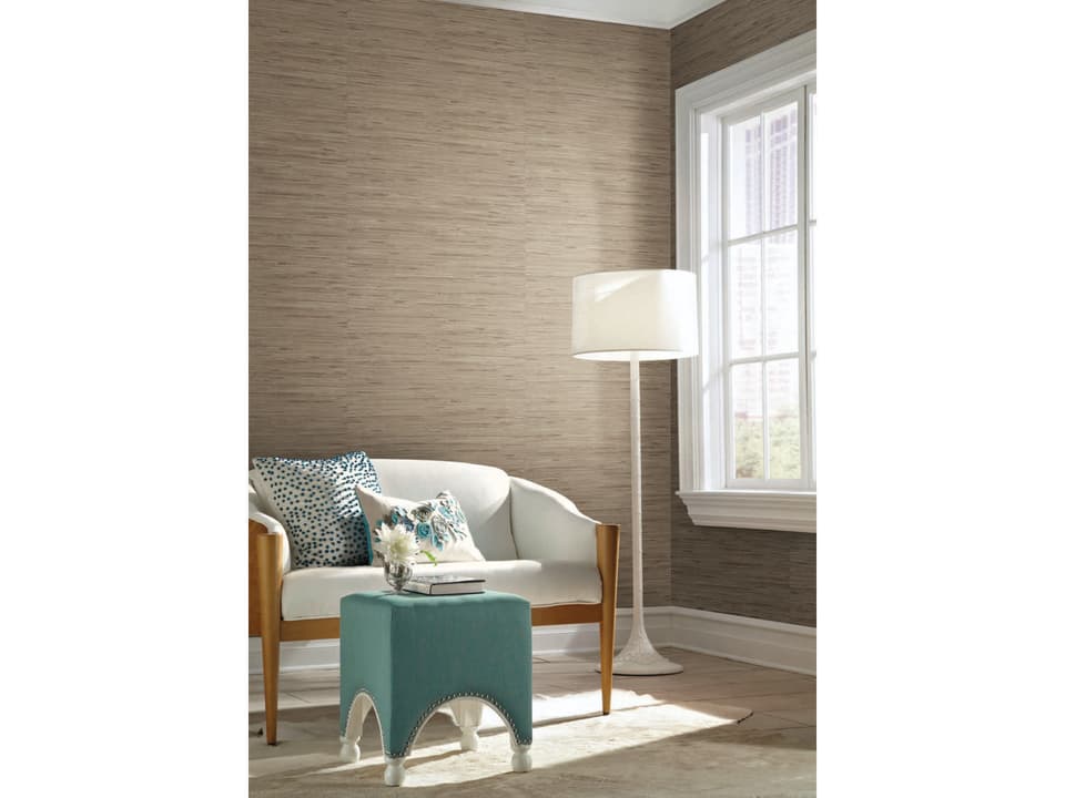 Grasscloth Resource Library Taupe Lustrous Grasscloth Wallpaper