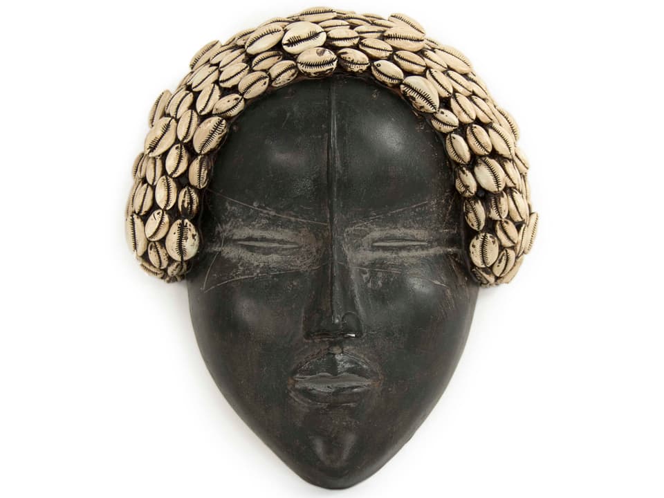 Black / Ivory Resin Woman Mask