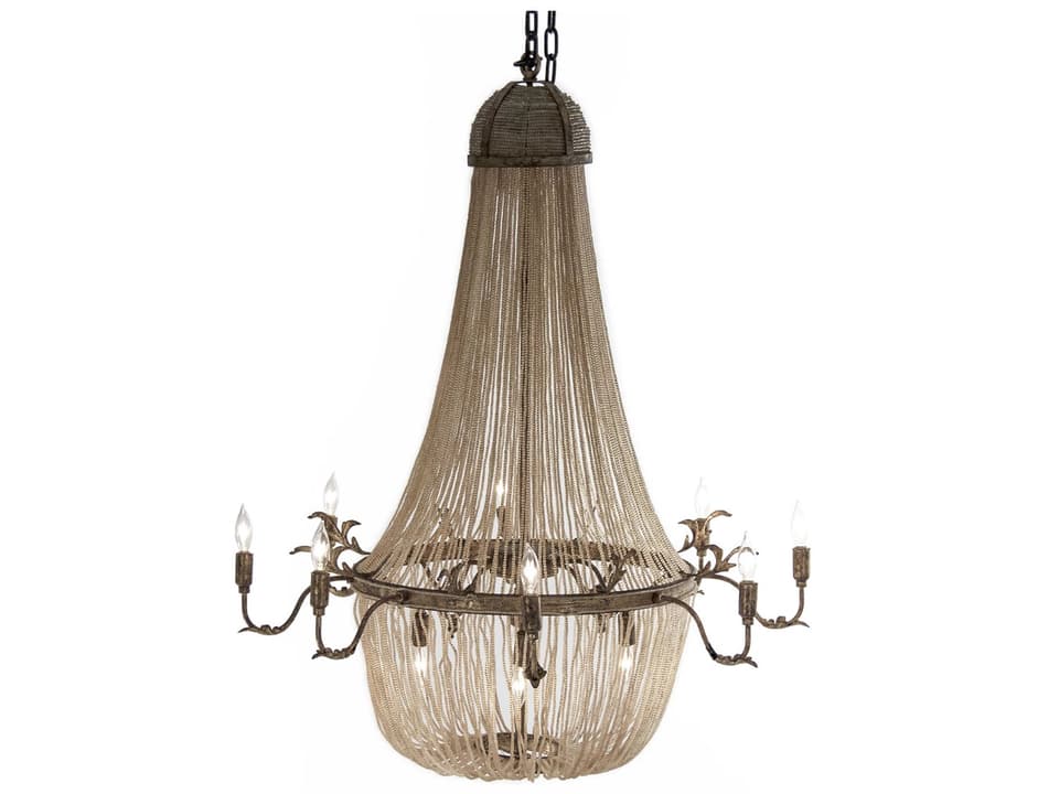 Afra 12-Light Chandelier in Gold Bronze with Crystal Accents