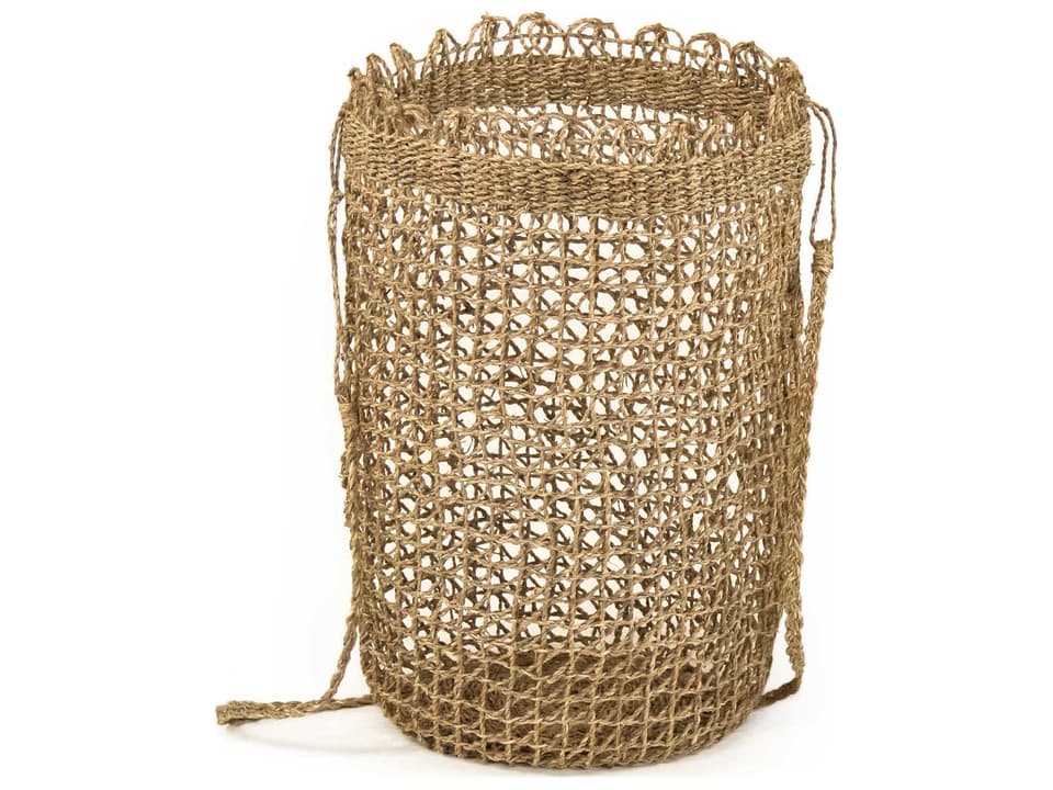 Brown Woven Seagrass Basket with Handles
